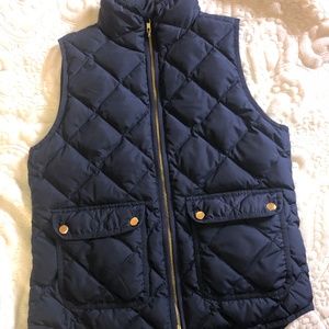 J. Crew Excursion Quilted Down Vest in Navy